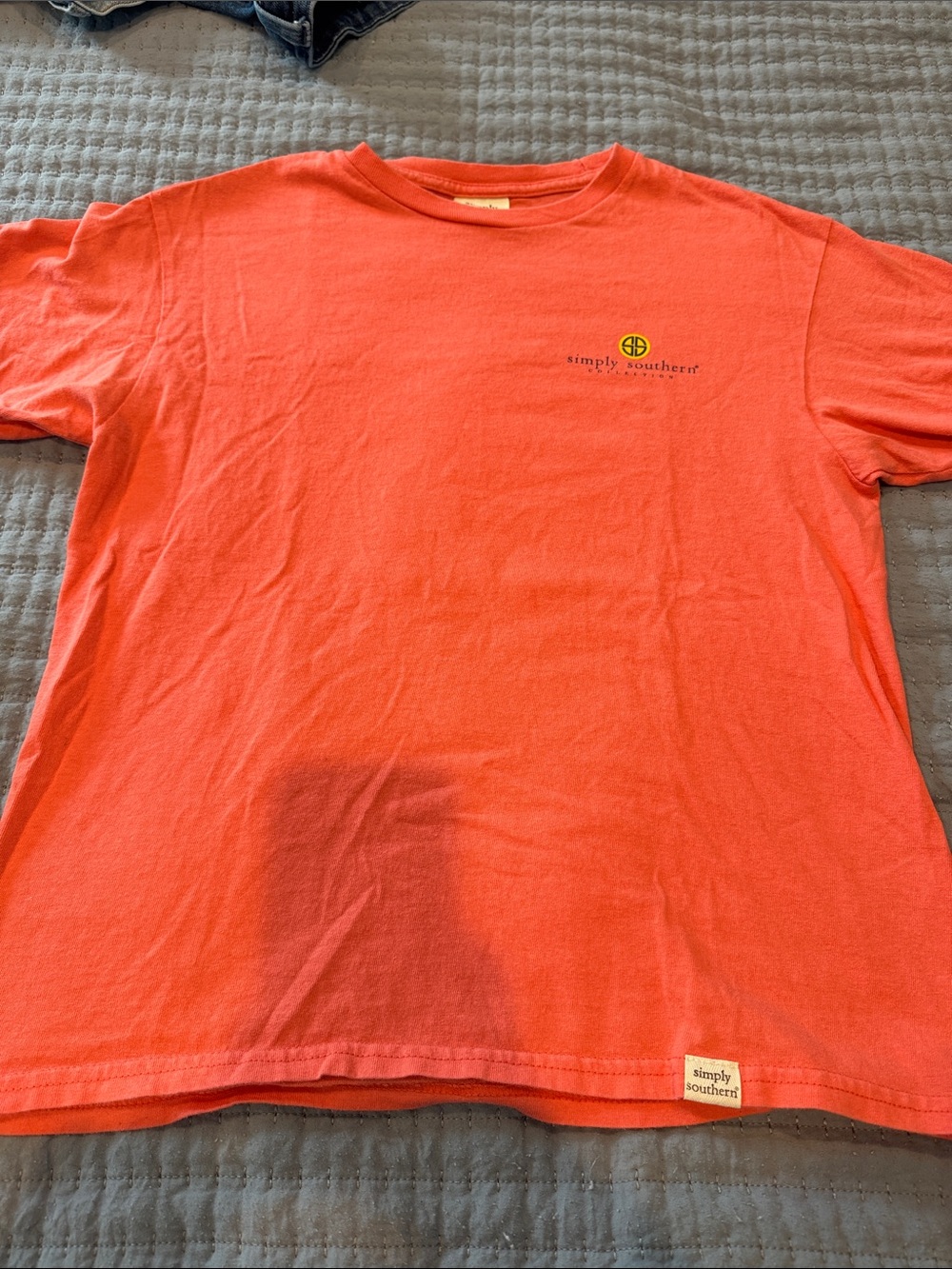Simply Southern Coral Crewneck Logo Tee